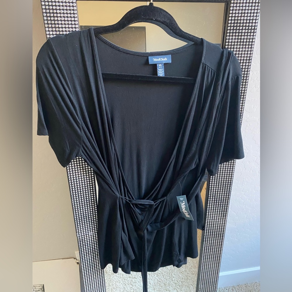 Black wrap shirt